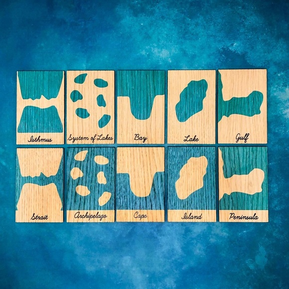 Montessori Learning Tiles- Water forms - Picture 1 of 2